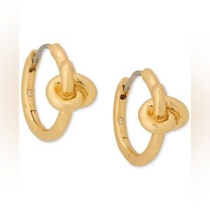 Kate Spade Small Knotted Huggie Hoop Gold Earrings